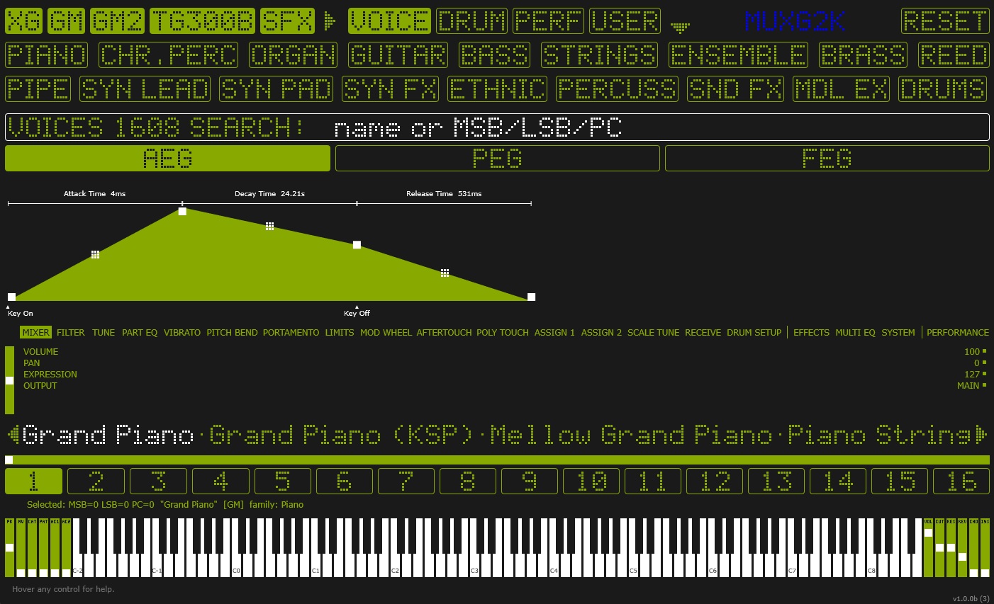 MUXG2K — XG-compatible tone generator